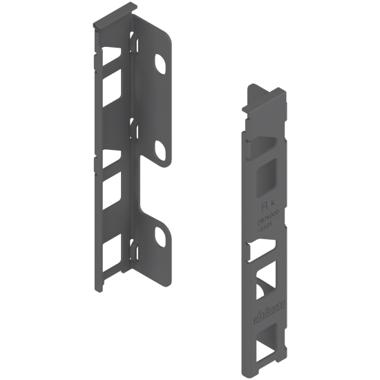 LEGRABOX Suporturi pentru spate de lemn, Înălţime K (144 mm), dreapta+stânga, gri-orion mat