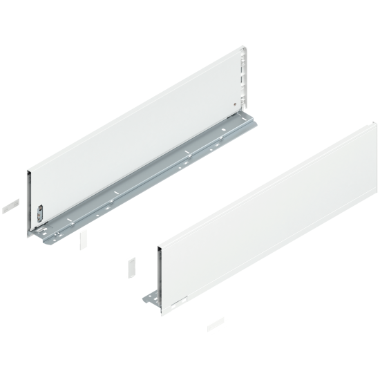 Laterală de sertar LEGRABOX, Înălţime C (177 mm), NL=650 mm, dreapta+stânga, pentru LEGRABOX pure, alb-mătase mat