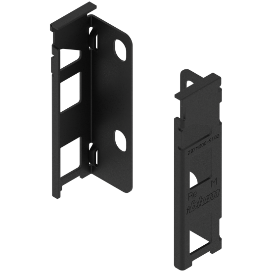 LEGRABOX Suporturi pentru spate de lemn, Înălţime M (106 mm), dreapta+stânga, negru-carbon mat