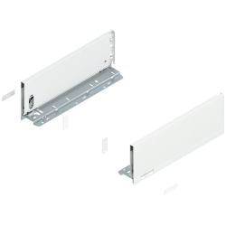 Laterală de sertar LEGRABOX, Înălţime K (128.5 mm), NL=350 mm, dreapta+stânga, pentru LEGRABOX pure, alb-mătase mat
