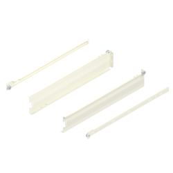 Laterală din oţel METABOX, M (86 mm), Extragere parţială, 25 kg, NL=500 mm, Versiune cu gheare, stânga/dreapta, R9001 albcrem