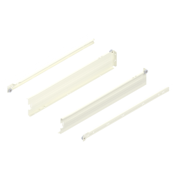 Laterală din oţel METABOX, M (86 mm), Extragere parţială, 25 kg, NL=550 mm, Versiune cu gheare, stânga/dreapta, R9001 albcrem