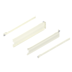 Laterală din oţel METABOX, M (86 mm), Extragere parţială, 25 kg, NL=450 mm, Versiune cu gheare, stânga/dreapta, R9001 albcrem