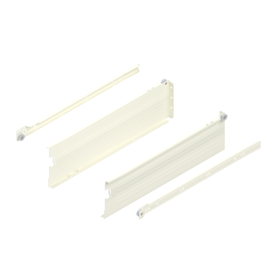 Laterală din oţel METABOX, K (118 mm), Extragere parţială, 25 kg, NL=450 mm, Versiune cu gheare, stânga/dreapta, R9001 albcrem