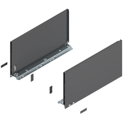 Laterală de sertar LEGRABOX, Înălţime F (241 mm), NL=450 mm, dreapta+stânga, pentru LEGRABOX pure, gri-orion mat