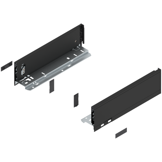 Laterală LEGRABOX, Înălţime M (90.5 mm), NL=300 mm, dreapta+stânga, pentru LEGRABOX pure, negru-carbon mat
