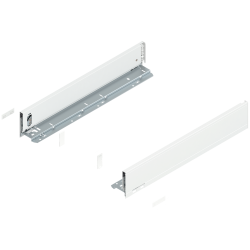 Laterală de sertar LEGRABOX, Înălţime M (90.5 mm), NL=500 mm, dreapta+stânga, pentru LEGRABOX pure, alb-mătase mat