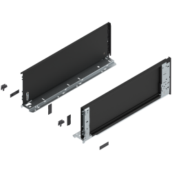 Laterală de sertar LEGRABOX (interior), Înălţime C (177 mm), NL=500 mm, dreapta+stânga, pentru LEGRABOX pure, negru-carbon mat
