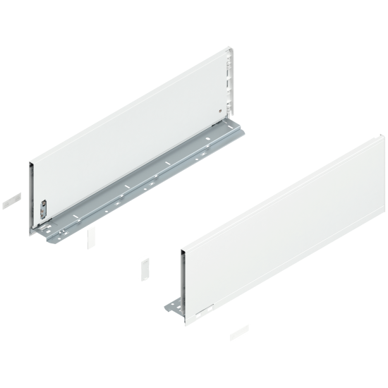 Laterală de sertar LEGRABOX, Înălţime C (177 mm), NL=550 mm, dreapta+stânga, pentru LEGRABOX pure, alb-mătase mat