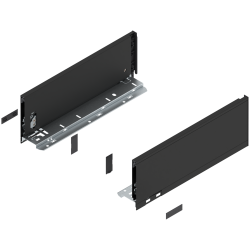 Laterală de sertar LEGRABOX, Înălţime K (128.5 mm), NL=350 mm, dreapta+stânga, pentru LEGRABOX pure, negru-carbon mat