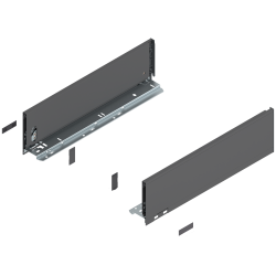 Laterală de sertar LEGRABOX, Înălţime K (128.5 mm), NL=450 mm, dreapta+stânga, pentru LEGRABOX pure, gri-orion mat