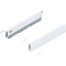 Laterală de sertar MERIVOBOX, Înălţime N (68.5 mm), NL=400 mm, dreapta+stânga, alb-mătase mat
