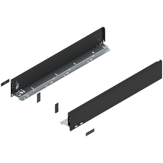Laterală LEGRABOX, Înălţime M (90.5 mm), NL=550 mm, dreapta+stânga, pentru LEGRABOX pure, negru-carbon mat