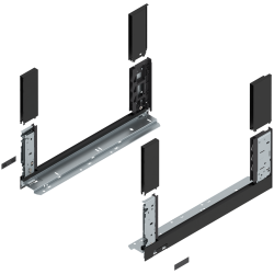 Laterală de sertar LEGRABOX free, Înălţime C (177 mm), NL=450 mm, dreapta+stânga, pentru LEGRABOX free, negru-carbon mat