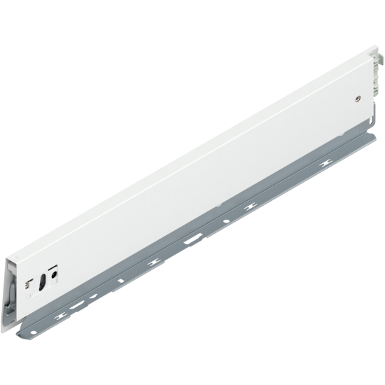 Laterală de sertar MERIVOBOX, Înălţime M (91 mm), NL=500 mm, stânga, alb-mătase mat