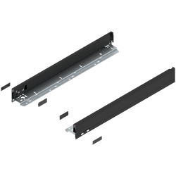 Laterală de sertar LEGRABOX, Înălţime N (66.5 mm), NL=550 mm, dreapta+stânga, pentru LEGRABOX pure, negru-carbon mat