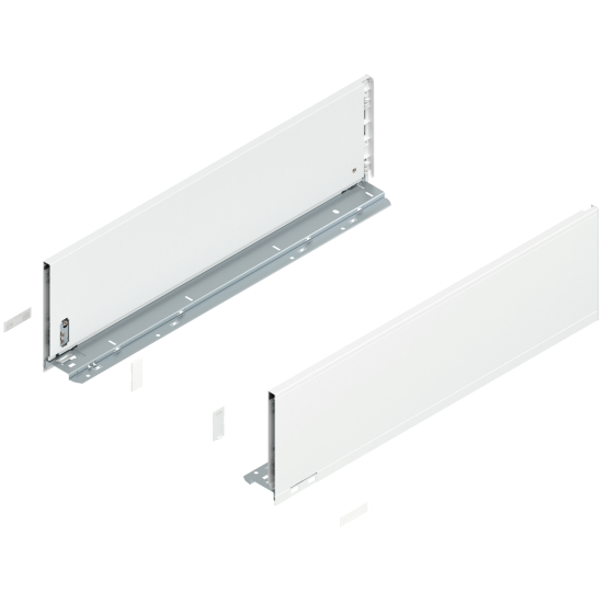 Laterală de sertar LEGRABOX, Înălţime C (177 mm), NL=600 mm, dreapta+stânga, pentru LEGRABOX pure, alb-mătase mat