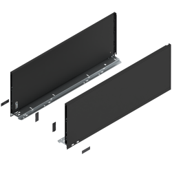 Laterală de sertar LEGRABOX, Înălţime F (241 mm), NL=650 mm, dreapta+stânga, pentru LEGRABOX pure, negru-carbon mat