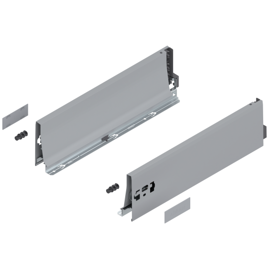 Laterală TANDEMBOX, Înălţime K (115.6 mm), NL=400 mm, dreapta+stânga, pentru TANDEMBOX antaro , R9006 gri aluminiu