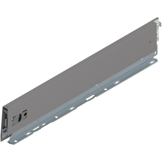 Laterală de sertar MERIVOBOX, Înălţime M (91 mm), NL=450 mm, stânga, gri indiu mat