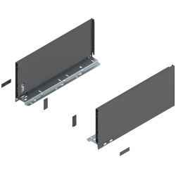 Laterală de sertar LEGRABOX, Înălţime C (177 mm), NL=400 mm, dreapta+stânga, pentru LEGRABOX pure, gri-orion mat