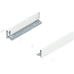 Laterală de sertar LEGRABOX, Înălţime M (90.5 mm), NL=400 mm, dreapta+stânga, pentru LEGRABOX pure, alb-mătase mat