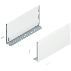 Laterală de sertar LEGRABOX, Înălţime F (241 mm), NL=450 mm, dreapta+stânga, pentru LEGRABOX pure, alb-mătase mat