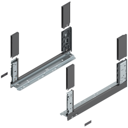 Laterală de sertar LEGRABOX free, Înălţime C (177 mm), NL=450 mm, dreapta+stânga, pentru LEGRABOX free, gri-orion mat