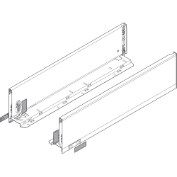 Laterală de sertar LEGRABOX, Înălţime K (128.5 mm), NL=400 mm, dreapta+stânga, pentru LEGRABOX pure, gri-orion mat