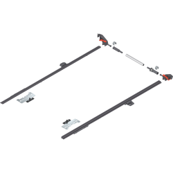 MERIVOBOX Mecanism de stabilizare laterală, NL=650 mm, KB=1400 mm, Extensie totală, pentru debitat, R7037 gri închis