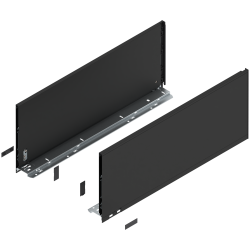 Laterală de sertar LEGRABOX, Înălţime F (241 mm), NL=600 mm, dreapta+stânga, pentru LEGRABOX pure, negru-carbon mat
