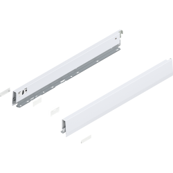 Laterală de sertar MERIVOBOX, Înălţime N (68.5 mm), NL=550 mm, dreapta+stânga, alb-mătase mat
