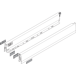 Laterală de sertar MERIVOBOX, Înălţime N (68.5 mm), NL=550 mm, dreapta+stânga, alb-mătase mat