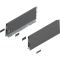 Laterală de sertar MERIVOBOX, Înălţime K (129 mm), NL=350 mm, dreapta+stânga, gri-orion mat