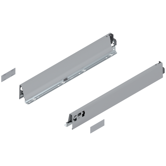 Laterală TANDEMBOX, Înălţime N (68.5 mm), NL=500 mm, dreapta+stânga, pentru TANDEMBOX antaro , R9006 gri aluminiu