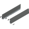 Laterală de sertar MERIVOBOX, Înălţime K (129 mm), NL=600 mm, dreapta+stânga, gri-orion mat