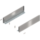 Laterală de sertar LEGRABOX, Înălţime K (128.5 mm), NL=550 mm, dreapta+stânga, pentru LEGRABOX pure, inox periat-lăcuit