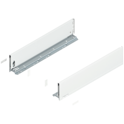 Laterală de sertar LEGRABOX, Înălţime K (128.5 mm), NL=550 mm, dreapta+stânga, pentru LEGRABOX pure, alb-mătase mat