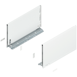 Laterală de sertar LEGRABOX, Înălţime F (241 mm), NL=400 mm, dreapta+stânga, pentru LEGRABOX pure, alb-mătase mat