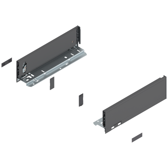 Laterală de sertar LEGRABOX, Înălţime M (90.5 mm), NL=300 mm, dreapta+stânga, pentru LEGRABOX pure, gri-orion mat