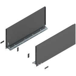 Laterală de sertar LEGRABOX, Înălţime F (241 mm), NL=550 mm, dreapta+stânga, pentru LEGRABOX pure, gri-orion mat