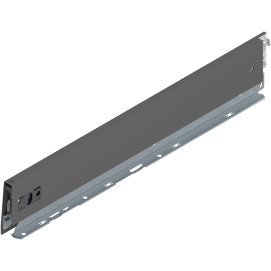 Laterală de sertar MERIVOBOX, Înălţime M (91 mm), NL=500 mm, stânga, gri-orion mat