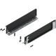 Laterală de sertar LEGRABOX (interior), Înălţime K (128.5 mm), NL=550 mm, dreapta+stânga, pentru LEGRABOX pure, negru-carbon mat