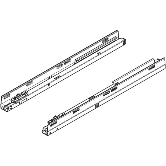 Şină corp TANDEMBOX pentru TIP-ON BLUMOTION, 65 kg, NL=600 mm, dreapta+stânga, zincat