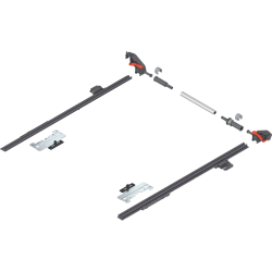 MERIVOBOX Mecanism de stabilizare laterală, NL=400 mm, KB=1400 mm, Extensie totală, pentru debitat, R7037 gri închis