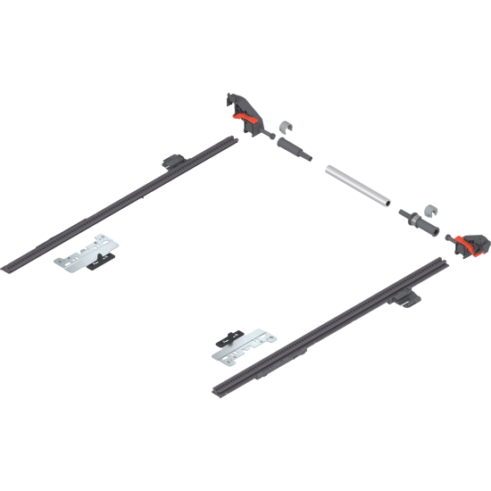 MERIVOBOX Mecanism de stabilizare laterală, NL=400 mm, KB=1400 mm, Extensie totală, pentru debitat, R7037 gri închis