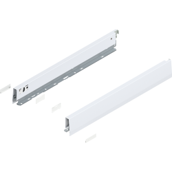 Laterală de sertar MERIVOBOX, Înălţime N (68.5 mm), NL=500 mm, dreapta+stânga, alb-mătase mat