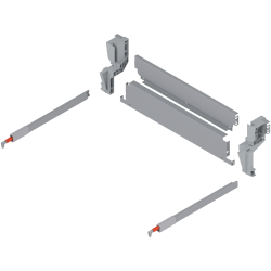 TANDEMBOX Spate metalic pentru extragerea suspendată pentru coşul de gunoi, Înălţime M (96,5 mm), LW=510.5-511.4 mm, R9006 gri-al/gri-alb