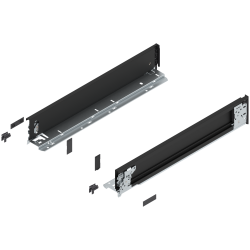 Laterală LEGRABOX (interior), Înălţime M (90.5 mm), NL=500 mm, dreapta+stânga, pentru LEGRABOX pure, negru-carbon mat