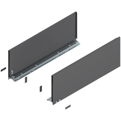 Laterală de sertar LEGRABOX, Înălţime F (241 mm), NL=650 mm, dreapta+stânga, pentru LEGRABOX pure, gri-orion mat